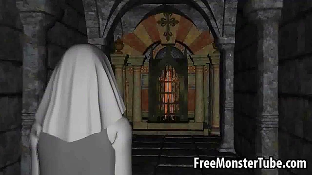 Hot 3D redhead babe gets fucked hard by a vampire