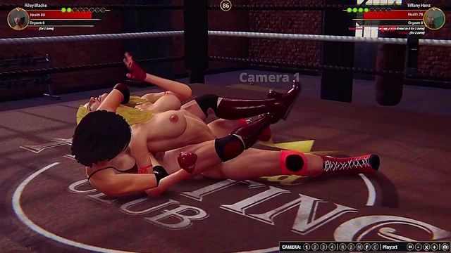 Riley Blacke VS Tiffany Hanz (Naked Fighter 3D)