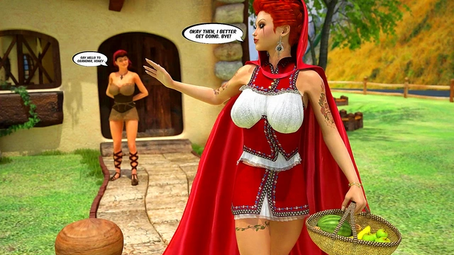 MILF and lumberjacks. Little Red Riding Hood 3D comic