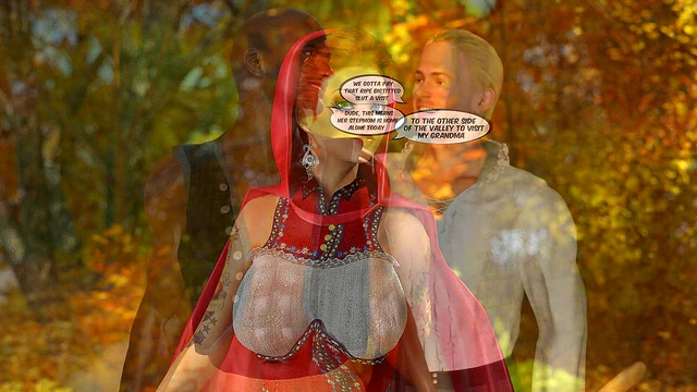 MILF and lumberjacks. Little Red Riding Hood 3D comic