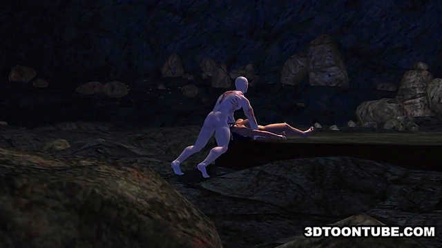 Busty 3D babe getting fucked hard by a monster