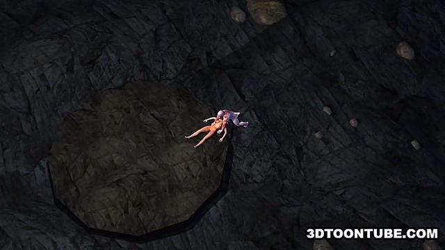 Busty 3D babe getting fucked hard by a monster