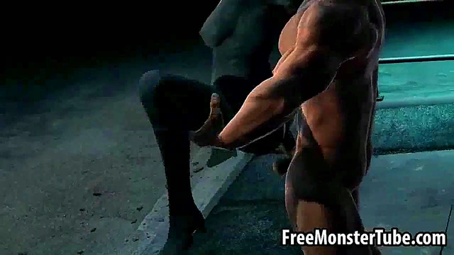 3D Catwoman getting fucked outdoors by Wolverine