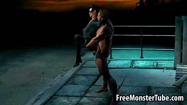3D Catwoman getting fucked outdoors by Wolverine