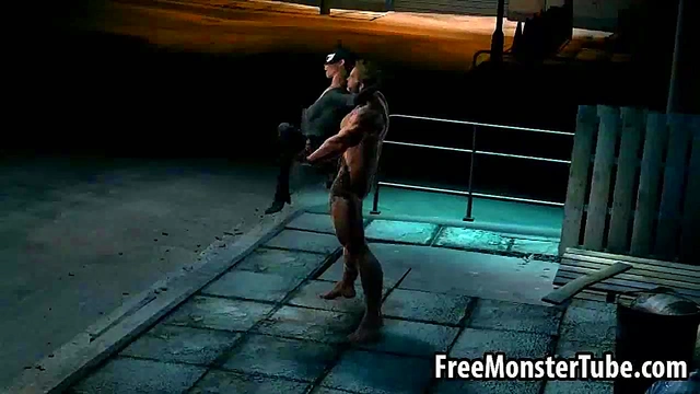 3D Catwoman getting fucked outdoors by Wolverine