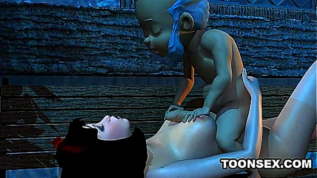 3D Babe Has Her Tits and Pussy Fucked by a Dwarf