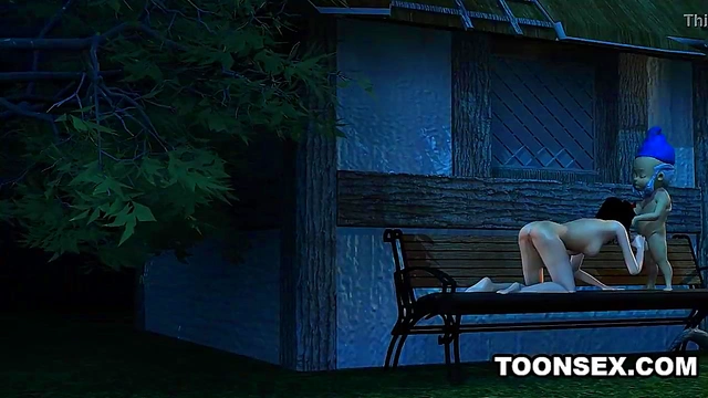 3D Babe Has Her Tits and Pussy Fucked by a Dwarf