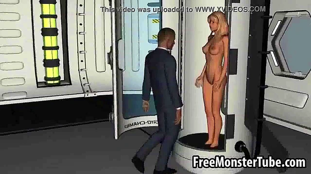 Foxy 3D cartoon blonde babe toying her wet pussy