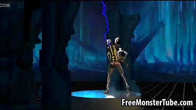 Sexy 3D cartoon Tron babe sucks cock and gets fucked
