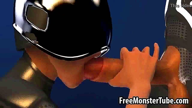 Sexy 3D cartoon Tron babe sucks cock and gets fucked