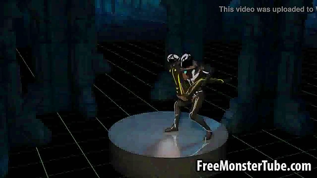 Sexy 3D cartoon Tron babe sucks cock and gets fucked