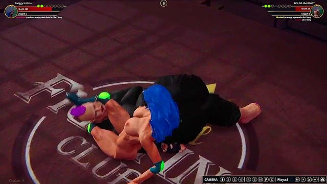 Twiggy Nelson VS BOLDA the BEAST (Naked Fighter 3D)