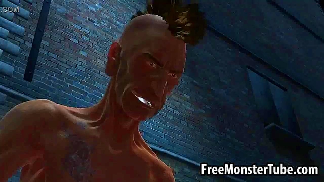 3D cartoon Supergirl getting double teamed outdoors