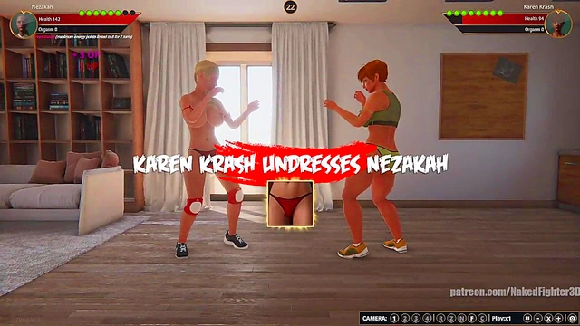 Nezakah VS Karen Krash (Naked Fighter 3D)