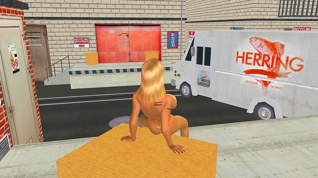 Animated 3D Porn - A very beautiful Big Breasted women masturbating using banana