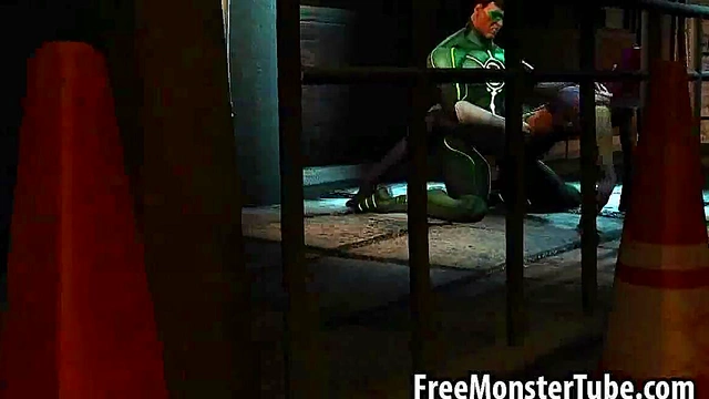 Sexy 3D babe getting fucked hard by the Green Lanternandarchligh-high 2