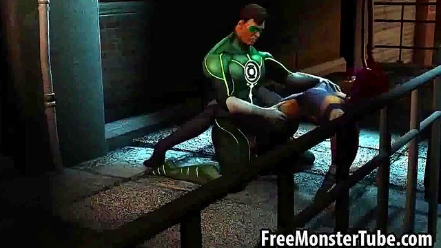 Sexy 3D babe getting fucked hard by the Green Lanternandarchligh-high 2