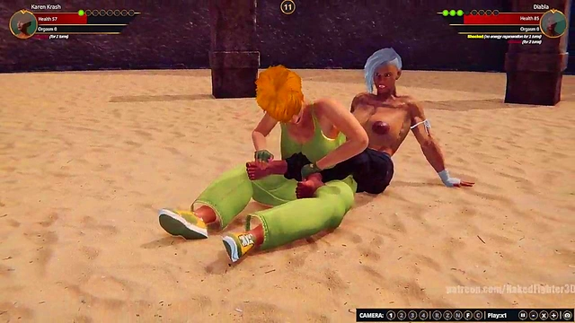Karen Krash VS Diabla (Naked Fighter 3D)