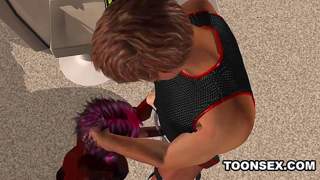 3D cartoon emo babe sucks cock and gets fucked
