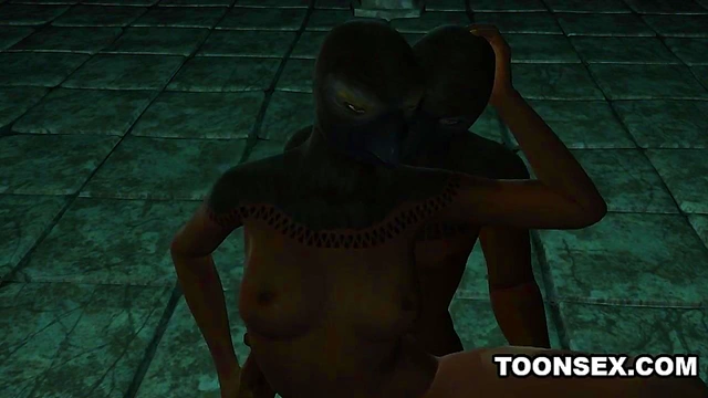 Masked 3D cartoon babe having some steamy rough sex