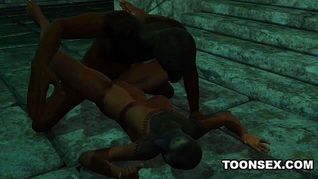 Masked 3D cartoon babe having some steamy rough sex