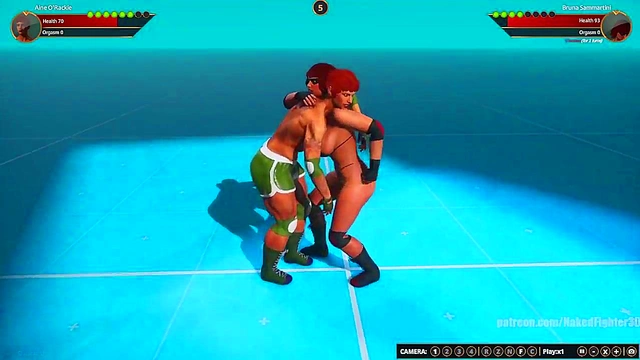 Aine O'Rackie VS Bruna Sammartini (Naked Fighter 3D)