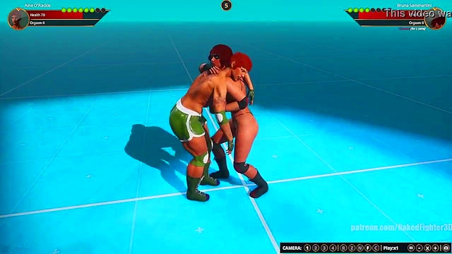 Aine O'Rackie VS Bruna Sammartini (Naked Fighter 3D)