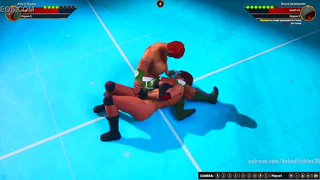 Aine O'Rackie VS Bruna Sammartini (Naked Fighter 3D)