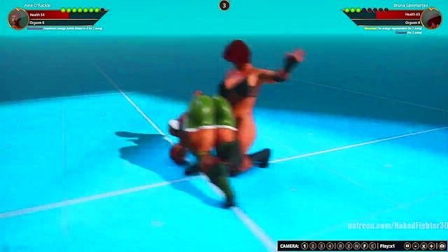 Aine O'Rackie VS Bruna Sammartini (Naked Fighter 3D)