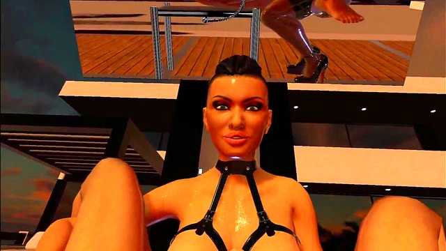 Citor3 3D SFM VR bondage game huge tits mistress makes cum again twice; doggy, pegging, milking