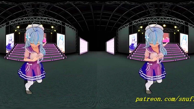 vr180 mmd Lamy dance 3d hololive