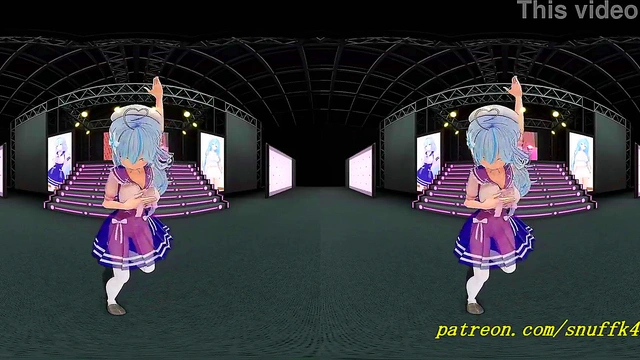 vr180 mmd Lamy dance 3d hololive