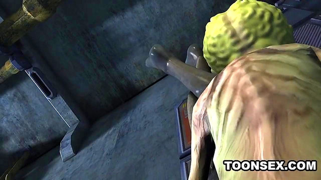 Sexy 3D cartoon alien babe fucked hard by a martian