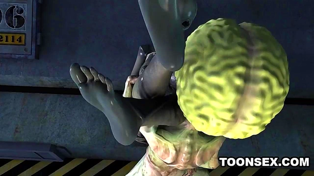 Sexy 3D cartoon alien babe fucked hard by a martian