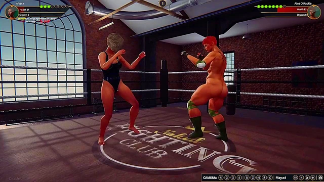 Alyssa VS Aine O'Rackie (Naked Fighter 3D)