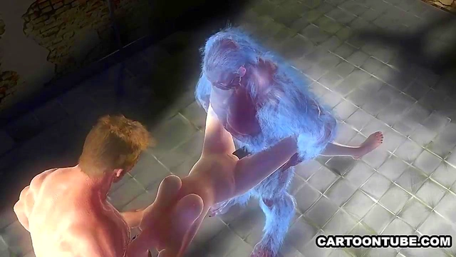 Busty 3D cartoon babe gets double teamed in a jail cell