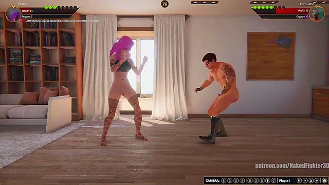 Cassie VS Lord Jerle (Naked Fighter 3D)