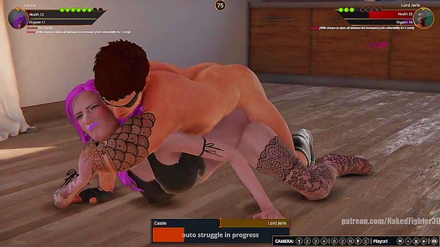 Cassie VS Lord Jerle (Naked Fighter 3D)