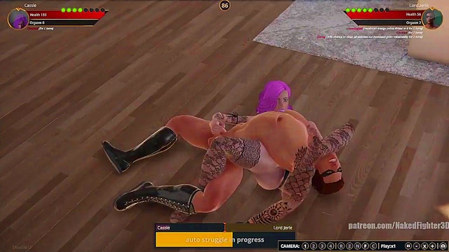Cassie VS Lord Jerle (Naked Fighter 3D)