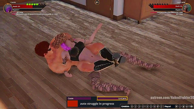 Cassie VS Lord Jerle (Naked Fighter 3D)