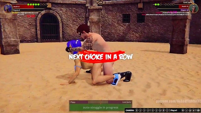 Pippy VS Lord Jerle (Naked Fighter 3D)