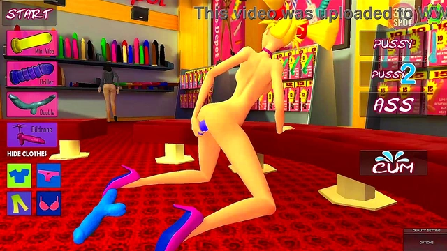 Naughty Blonde Has Fun With Many Dildos! 3D ANIMATION!