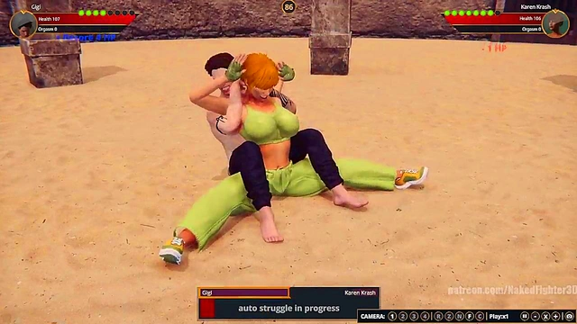 Gigi VS Karen Krash (Naked Fighter 3D)