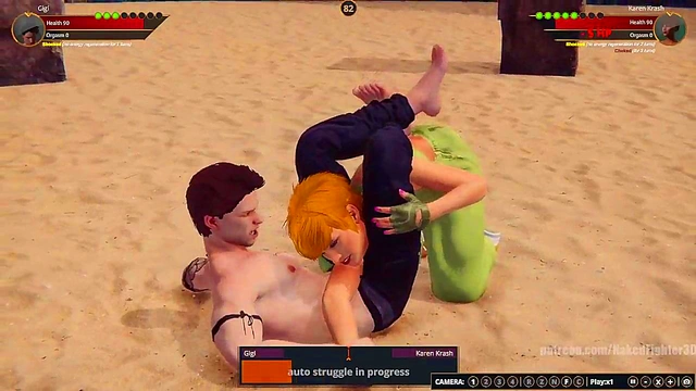 Gigi VS Karen Krash (Naked Fighter 3D)