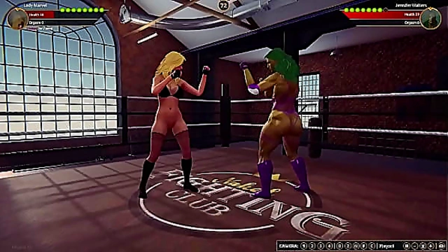 Lady Marvel VS Jennifer Walters (Naked Fighter 3D)