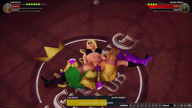Lady Marvel VS Jennifer Walters (Naked Fighter 3D)
