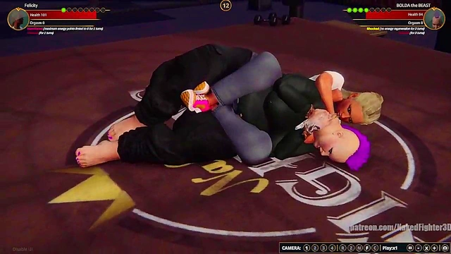 Felicity VS BOLDA the BEAST (Naked Fighter 3D)