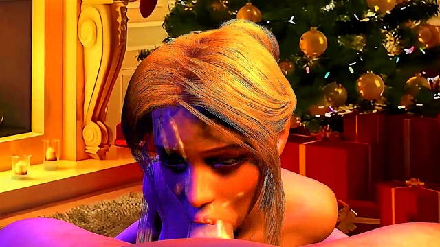 New Year's Eve blowjob l 3D animation