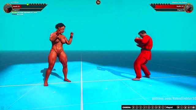 VITTORIA VS Master Ken Baiter (Naked Fighter 3D)