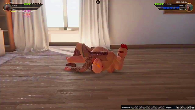 Aaron VS Lillith Redwing (Naked Fighter 3D)